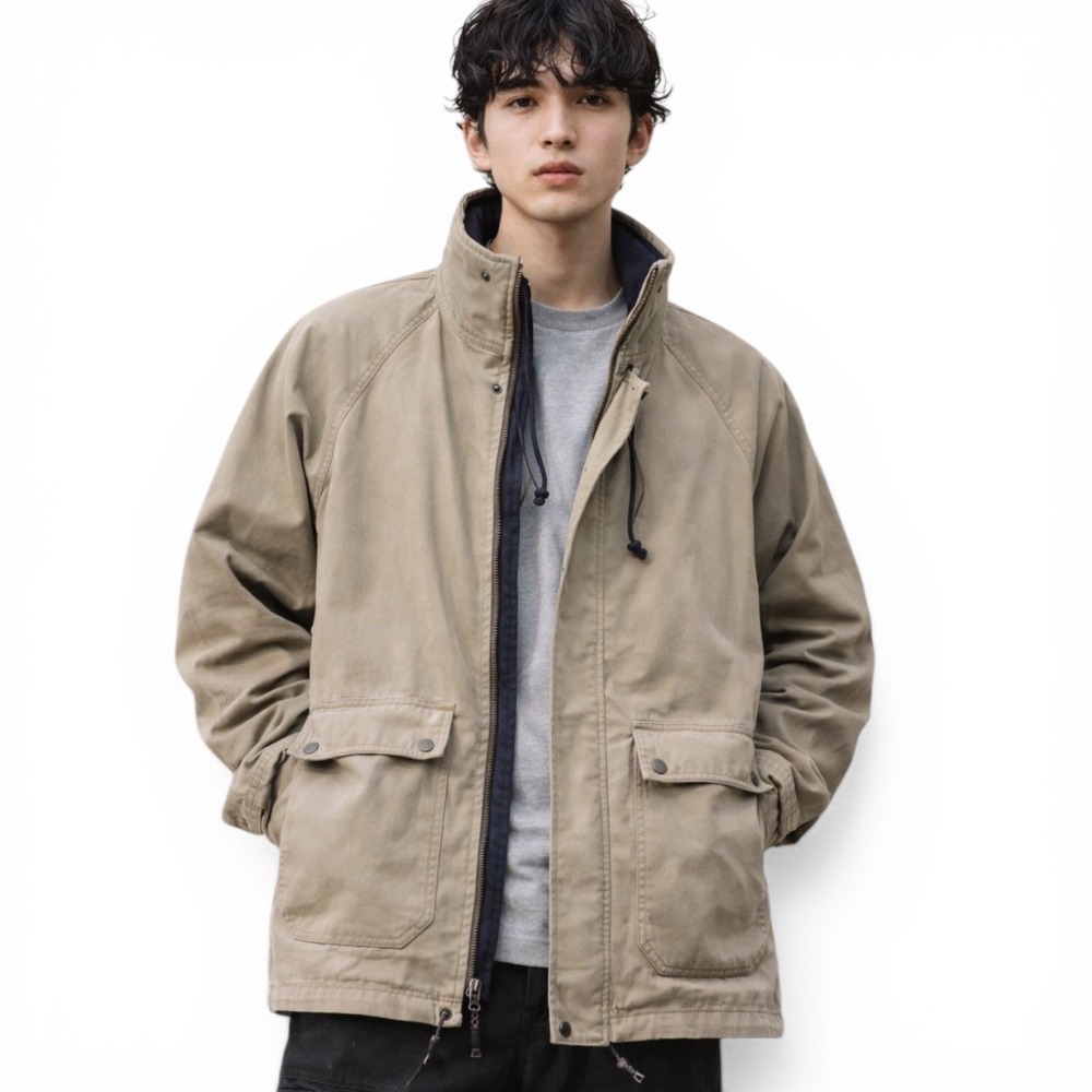 Timberland Weathergear VTG Tan Cotton Sz‎ M outdoor utility jacket Gorpcore